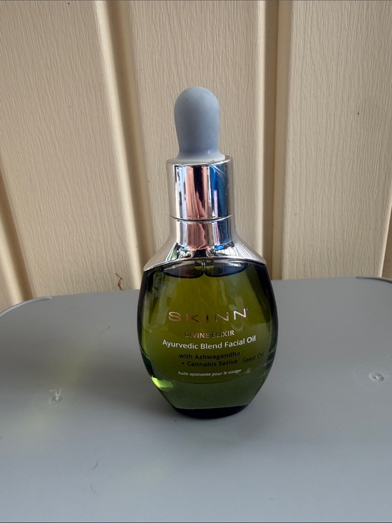 SKINN Other - SKINN Facial Oil Bottle - Green and Silver Accents